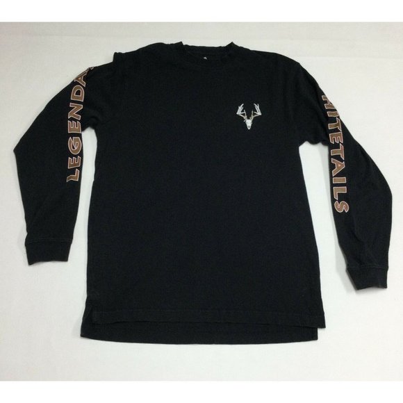 Legendary Whitetails Mens Long Sleeve T-Shirt Size S Graphic Logo Tee Black Buck - Picture 1 of 5